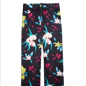 Fleur Du Mal Silk Jeans- Black Orchid Floral- sz 8